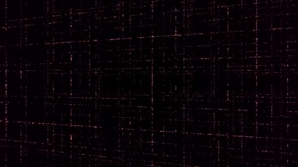 Fundo abstrato com superfície de silhuetas quadradas em movimento 3D. Animação. Camadas infinitas de quadrados formados por linhas curtas móveis, loop sem costura. — Vídeo de Stock