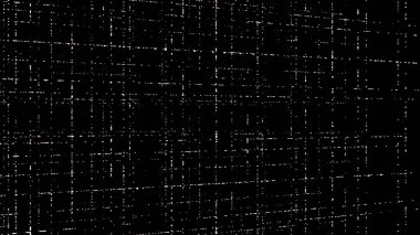 Hareketli karelerin şekilleri, kusursuz döngüleri olan soyut tek renkli üç boyutlu ızgara. Animasyon. Akan siyah ve beyaz enerji dürtüleri kavramı.