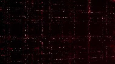Lazer ışınlı 3 boyutlu ızgara. Animasyon. Kırmızı lazer ışınlarının çok katmanlı ızgarası. Siber uzayda kırmızı şebeke. Hareket eden kırmızı parçacık akıntıları ağ oluşturur