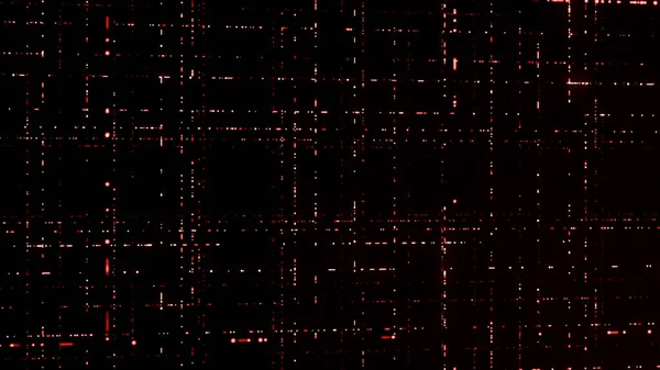 Lazer ışınlı 3 boyutlu ızgara. Animasyon. Kırmızı lazer ışınlarının çok katmanlı ızgarası. Siber uzayda kırmızı şebeke. Hareket eden kırmızı parçacık akıntıları ağ oluşturur — Stok fotoğraf