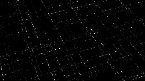 Grille lumineuse 3d sur fond noir. Animation. Grille multi-niveaux dans le cyberespace sur fond sombre. Grille lumineuse dans l'espace informatique 3D — Video