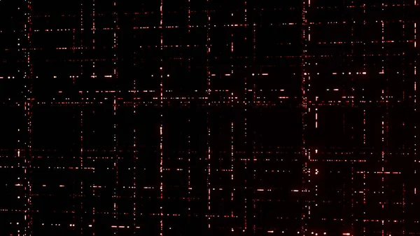 3D grid with laser beams. Animation. Multi-level grid of red laser beams. Red grid in cyberspace. Streams of moving red particles forming networks