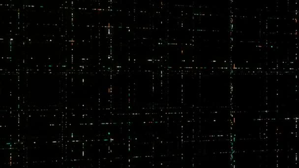 Πληροφορίες στον κυβερνοχώρο. Κινούμενα σχέδια. 3D δίκτυα με κινούμενα φωτεινά σωματίδια στο χώρο του υπολογιστή. Ενεργειακά σωματίδια κινούνται μέσα από κυβερνητικά δίκτυα σε μαύρο φόντο — Αρχείο Βίντεο