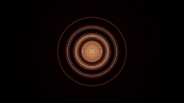 Göz kırpan mor halkaların dinamik hareketi ekranın merkezinden her tarafa yayılıyor. Animasyon. Siyah arkaplanda pırıl pırıl halkalar, pürüzsüz döngü.