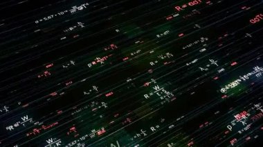 Matrix 'te matematiksel formüller. Animasyon. Bilgisayar matris ağlarında yeniden yazılabilir matematiksel formüller. Matematiksel Denklemlerle Bilimsel Kurum