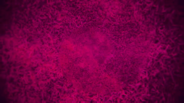 Biologie microscopique, concept des galaxies de l'univers, texture abstraite mouvante rose. Animation. tissu vivant abstrait avec fibres connectées, boucle sans couture. — Video