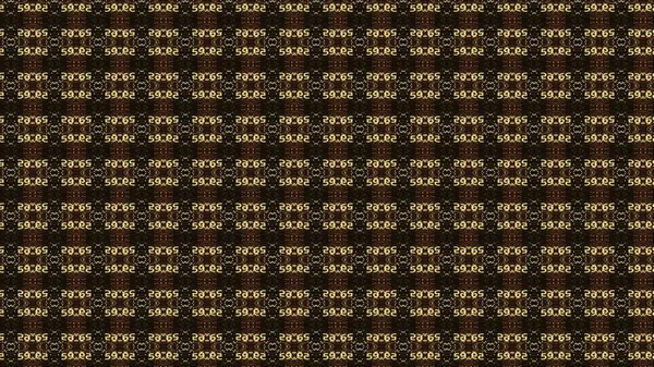 Brown kaleidoscopic pattern with the changing shapes and forms in rows, seamless loop. Animation. Numbers appear and disappear, concept of secret code. — Stock Photo, Image