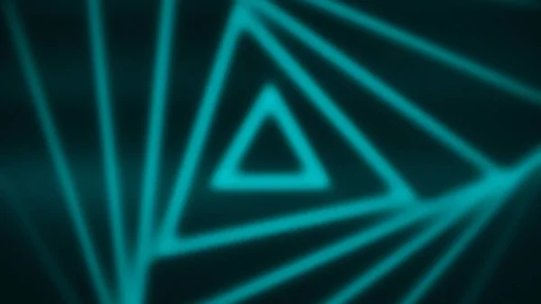 Hypnotisk triangulär animation. Animering. Neon spiral visas trianglar på svart bakgrund. Vacker animation med hypnotisk spiral av trianglar — Stockfoto