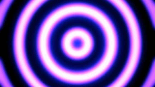 Яскраві енергетичні кільця рухаються на чорному тлі. Анімація. Неонові кільця, які випромінюють світло, рухаються як енергетичні хвилі. Анімація поширення енергетичних хвиль — стокове фото