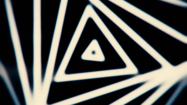 Illusion optique de triangles noirs et blancs devenant plus grands, boucle transparente. Animation. Tunnel monochrome de nombreux triangles volants imitant la lumière soffite. — Photo