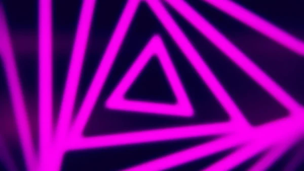 Abstract background with triangles transforming on black background. Animation. Minimal motion design with blurred bright pink optical illusion with triangles, seamless loop. — Stock Photo, Image