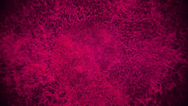 현미경 생물학, 우주 은하 개념, 분홍색움직이는 추상적 질감. 애니메이션. 섬유, 솔기없는 고리가 연결 된 추상적 인 살아 있는 조직. — 스톡 사진