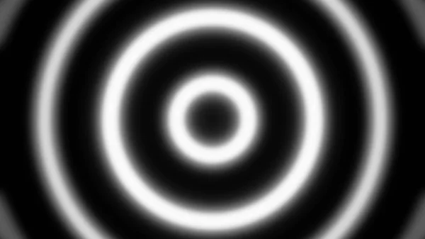 Anneaux néons hypnotiques sur fond noir. Animation. Animation en boucle avec effet hypnotique des anneaux mobiles. De simples cercles lumineux se déplacent et hypnotisent — Photo