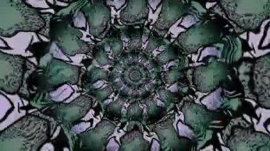 Hipnotize edici bir şekilde değişen bir animasyon. Hareket. Ayna detaylarının ayrışması ve şekillenmesi. Güzel detayları olan dinamik kaleydoskopik desen