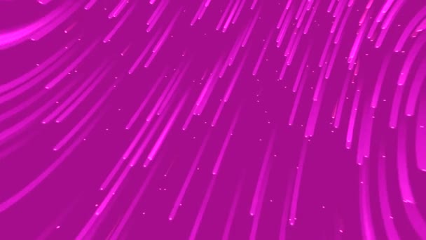 Beautiful flow of moving lines and sparkles. Motion. Lines move in single cosmic stream on colored background. Beautiful space animation with abstract stream of stars — Stock Video