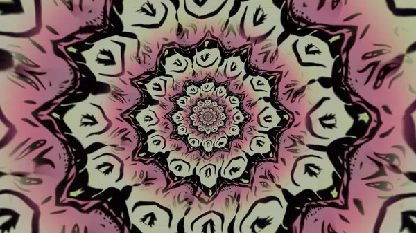 Animation with hypnotic changing pattern. Motion. Disintegrating and forming pattern of mirror details. Dynamic kaleidoscopic pattern with beautiful details