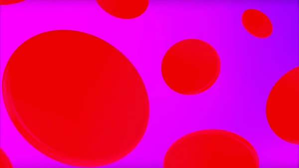 Abstract red ovals flowing slowly like in liquid substance of purple color, seamless loop. Animation. Big and small oval shaped figures looking like blood cells. — Stock Photo, Image