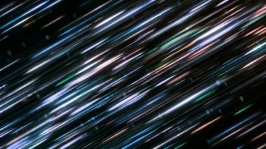 Renkli çizgilerin güzel kozmik akışı. Animasyon. Parlak enerji ipliklerinin kozmik akışı. Nehirde hareket eden renkli ve parlak çizgiler