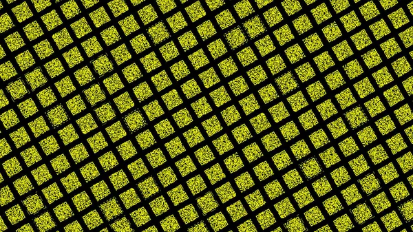 Concetto di comunicazione e trasmissione digitale dei dati, loop senza soluzione di continuità. Animazione. Quantità infinita di codici QR giallo brillante che scorre su sfondo nero. — Foto Stock