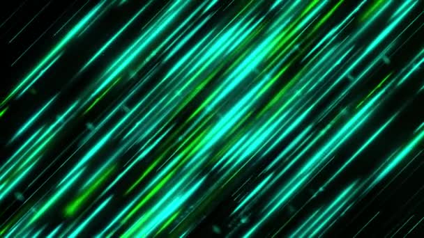 Futuristisches Science-Fiction-Muster mit einer glühenden Säule aus bunten leuchtenden Strahlen, nahtloser Schleife. Animation. Diagonaler Fluss neonfarbener Streifen. — Stockvideo