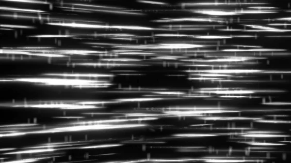 宇宙での3D輝くハイライトを持つ背景。アニメーション。空気中で凍結した3Dハイライトで回転する体積空間。黒い背景に輝くハイライトを持つ空間 — ストック写真