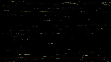 Siyah arkaplanda yeşil renkli VHS TV sesi. Animasyon. Kötü parazitli klasik sinyal, arızalı arkaplan, kusursuz döngü.