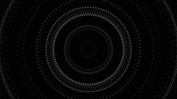Streszczenie pulsujące czarno-białe pierścienie z efektem zatrzymania ruchu. Animacja. Monochromatyczne, hipnotyzujące, okrągłe sylwetki, pętla bez szwu. — Zdjęcie stockowe
