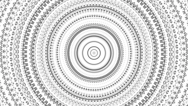 Abstract circular monochrome mandala pattern, seamless loop. Animation. Black and white blinking narrow rings widen one by one with a stop motion effect. — Stock Photo, Image