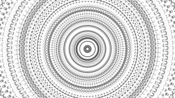 抽象円形のモノクロマンダラパターン、シームレスなループ。アニメーション。黒と白の点滅する細いリングは、停止運動効果を持つ1つずつ広がります. — ストック写真