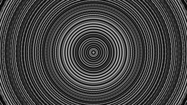 Streszczenie pulsujące czarno-białe pierścienie z efektem zatrzymania ruchu. Animacja. Monochromatyczne, hipnotyzujące, okrągłe sylwetki, pętla bez szwu. — Zdjęcie stockowe