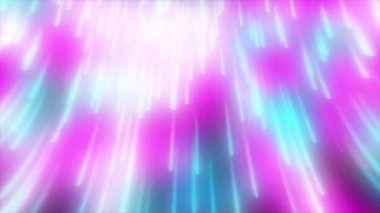 Uzayda parlayan göktaşlarının düşüşünün soyut animasyonu, kusursuz döngü. Hareket. Parlayan neon yıldızlar.