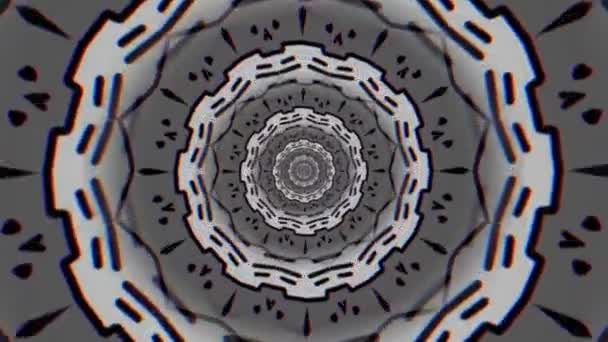 Vielfarbige Sterne pulsierend, nahtlose Schleife. Bewegung. Symmetrisches Mandala-Muster vibrierend und strahlend, kaleidoskopisch abstrakte Formen. — Stockvideo