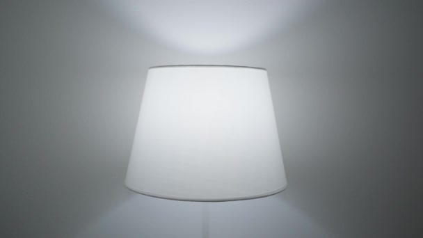 Home lamp met verschillende kleuren. Actie. Vloerlamp met veelkleurige gloeilamp die van kleur verandert. Lamp creëert een gezellige sfeer van thuis partij — Stockvideo