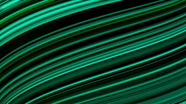 검은 배경에 녹색의 네온 라인을 추상적으로 흔드는 것, 매끈하지 않은 루프. 애니메이션. 아름다운 곡선 모양의 줄무늬 가 위에서 아래로 이동 한다. — 스톡 사진