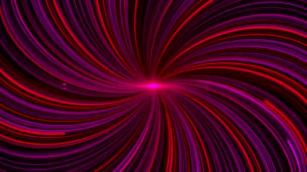 Abstract futuristic background with a space body spreading energy around itself on black background. Animation. Beautiful space object in spinning motion, seamless loop. — Stock Video