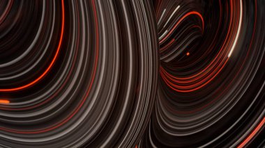 Çarpık maddelerin neon ışıklarla renklendirildiği fevkalade fütüristik bir arka plan. Animasyon. Enerji dürtüleri hızla akıyor, kusursuz döngü.