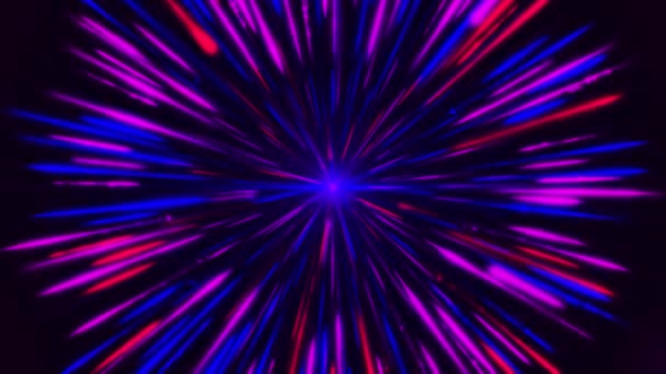 Abstract radial lines geometric background concentrated around the glowing small sphere. Animation. Beautiful outer space galaxy tunnel. — Stock Video