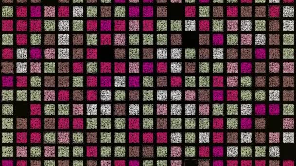 Fond pixellisé avec de nombreux codes QR coulant sur fond noir, boucle transparente. Animation. Numérisation des codes QR pour la transmission de données. — Video