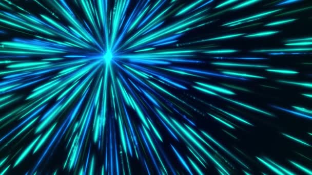 Abstract radial lines geometric background concentrated around the glowing small sphere. Animation. Beautiful outer space galaxy tunnel. — Stock Video