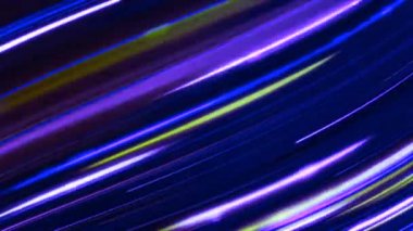 Parlayan neon çizgileri kıvrımlı akıntıda hareket eder. Animasyon. Neon hatlarının kıvrımlı akışı. Siyah arkaplanda parlayan çizgilerle enerji akışı