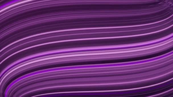 Garis berwarna ungu tipis dengan suar cahaya. Animasi. Gelombang seperti gerakan dari serat datar, loop mulus. — Stok Video