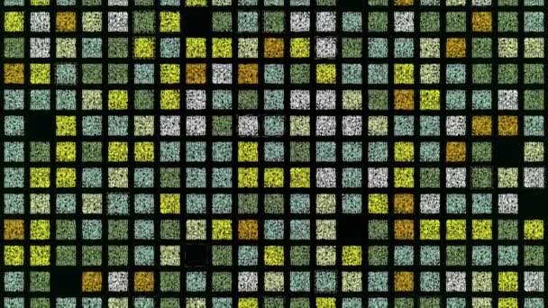 Lignes parallèles horizontales de petits codes qr avec déplacement dans la même direction, boucle transparente. Animation. Concept de transmission de données numériques. — Video