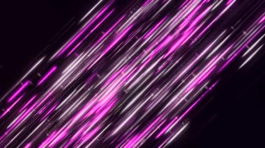 Parlak çizgilerin gelecekteki akışı. Animasyon. Siyah arka planda parlak çizgilerin güzel kozmik yolu. Hareket eden parlak çizgilerle çapraz akış