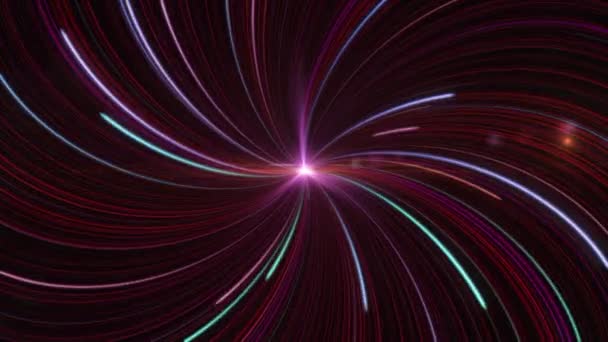 Abstract glowing star spreading outer space energy inside itself, seamless loop. Animation. Pink amazing shining celestial body and bending rays. — Stock Video