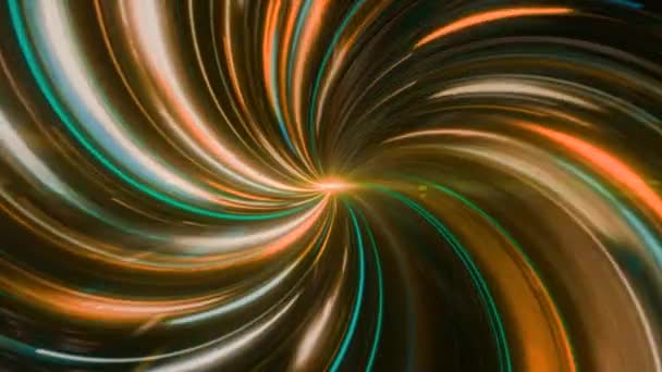 Spirale glühender Linien mit Lichtpunkt. Animation. Schneller Tauchgang in einen Hypertunnel mit spiralförmig leuchtenden Linien. Schnelle Linien in farbiger Lichtspirale — Stockvideo