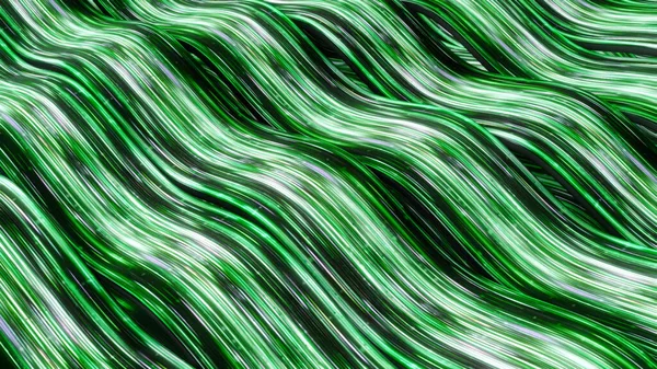 网络空间中能量线的波浪式流动。动画。在矩阵中,光谱线沿着波浪形流动.能量线在波浪形路径上发光和移动 — 图库照片