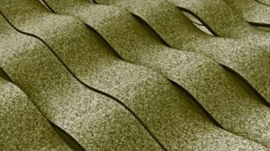 Altın geniş mozaik bantlar birbirine doğru akıyor, kusursuz bir döngü. Animasyon. Kumlu renkli kıvrımlı titreşen doku.