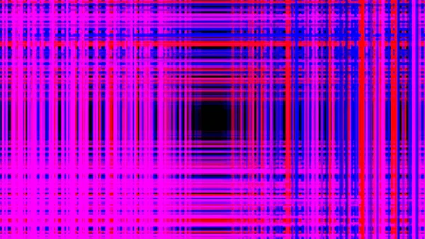 Kolorowa siatka neonowa utworzona przez wąskie skrzyżowane linie na czarnym tle, bezszwowa pętla. Animacja. 3D poruszający się tunel z kwadratowym czarnym środkiem. — Zdjęcie stockowe