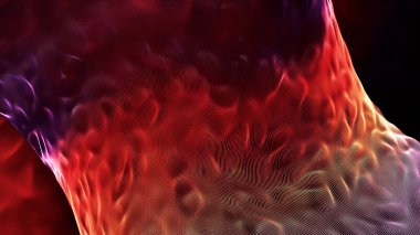 Kırmızı ve mor renklerden oluşan soyut dönen sıvı girdap, kusursuz döngü. Hareket. Dalgalı dönen kasırga..