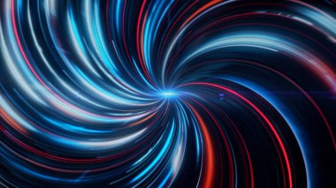 Ortasında ışık noktası olan renkli spiral. Animasyon. Parlak renkli spiral gevşer ve şaşırtıcı bir etki yaratır. Birçok kıvrımlı çizginin güzel spirali